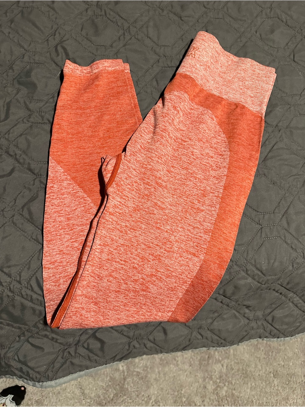 Kids Seamless Heathered Orange Leggings